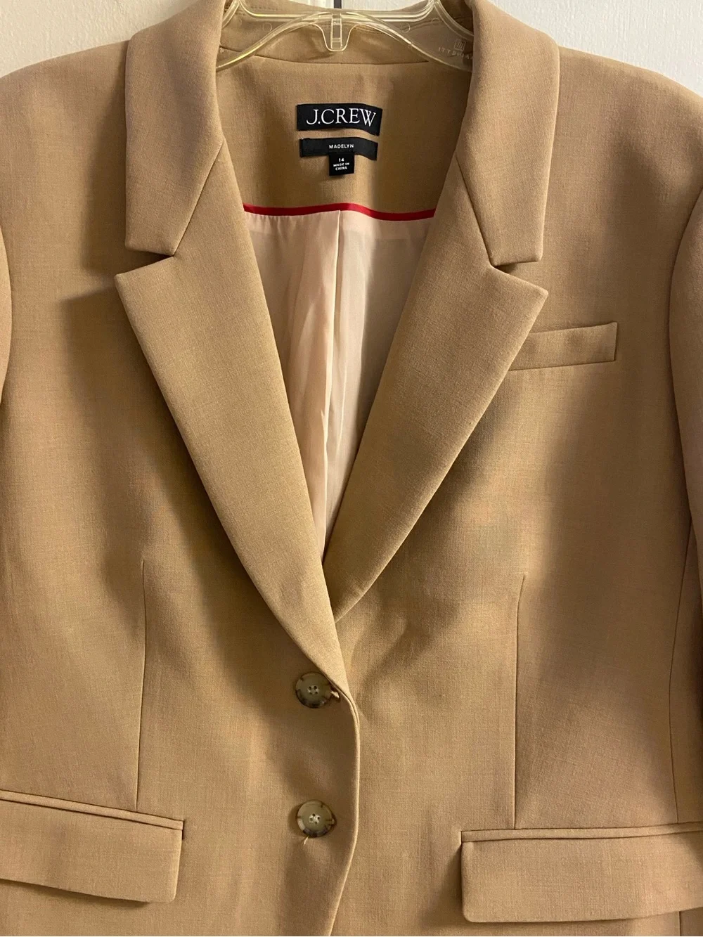 J. Crew Madelyn Camel-Tan Single-Breasted Blazer Sz 14